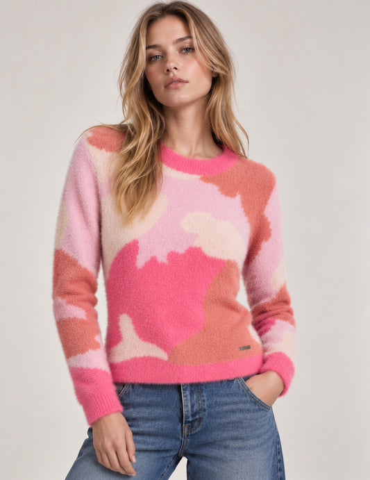 MAGLIA GIROCOLLO MIMETICA IN FUR YARN donna pink fw26w70mg cc-a0406